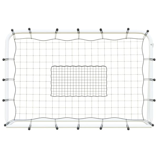 Jalkapallomaali verkolla valkomusta 184x61x123 cm teräs ja PE