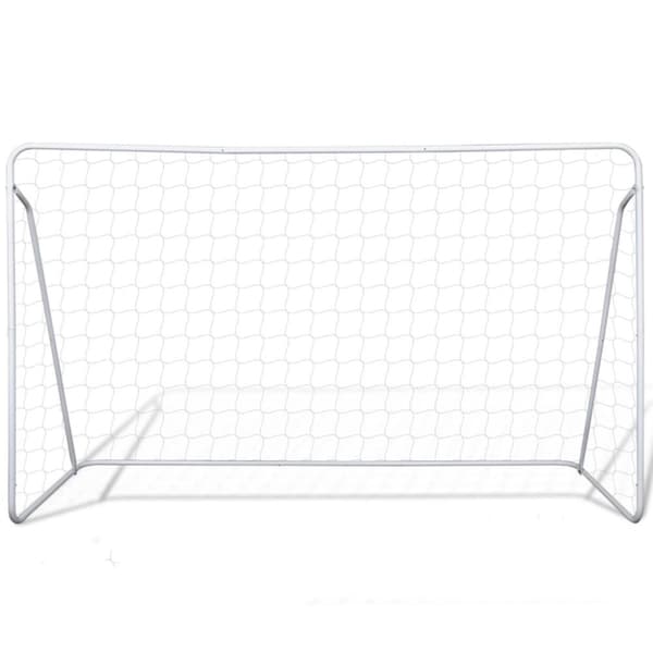 fodboldmål med net 240x90x150 cm stål