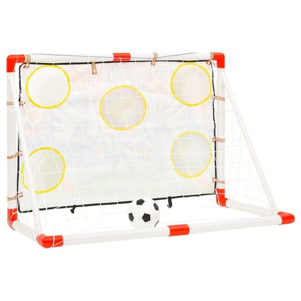 fodboldmål med målvæg til børn 120x51x77,5 cm