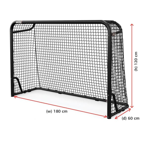 BERG SportsGoal Fotbollsmål i Stål 120 x 180cm - Lille - Sort