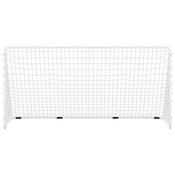 fodboldmål med net 366x122x182 cm stål hvid