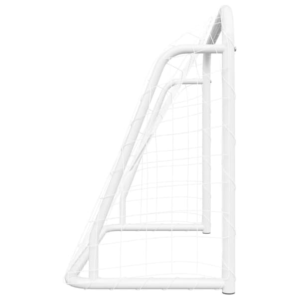 fodboldmål med net 125x96x60 cm stål og polyester hvid