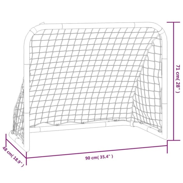 vidaXL Fotballmål med nett rødt og svart 90x48x71 cm stål