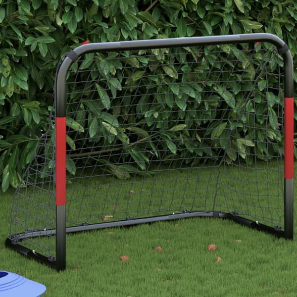 vidaXL Fotballmål med nett rødt og svart 90x48x71 cm stål
