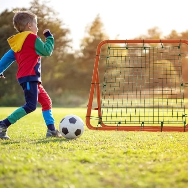 Fotbollsreturnät - YUENFONG - Kickback - 5 justeringsnivåer - 100x100x65 cm - Röd och svart