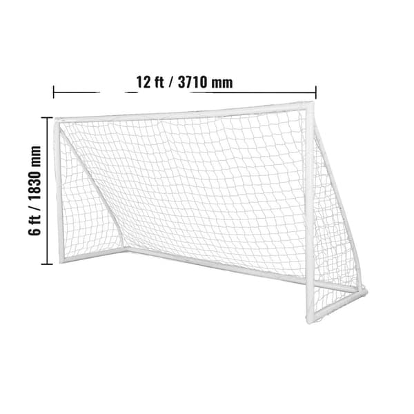 Transportabel Fotbollsmål, storlek 12x6FT, väderbeständigt, Svart