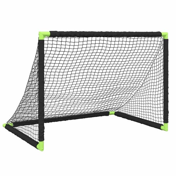 vidaXL Lasten taitettava jalkapallomaali musta 90x64x64 cm