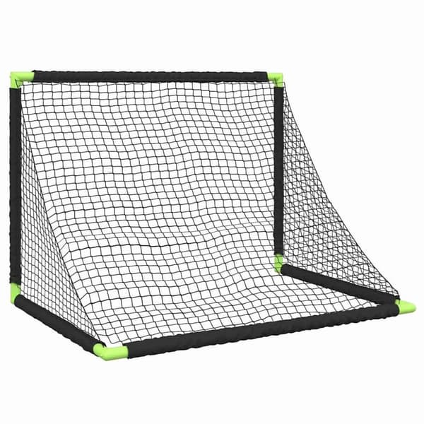 vidaXL Lasten taitettava jalkapallomaali musta 90x64x64 cm