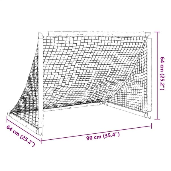 vidaXL Lasten taitettava jalkapallomaali musta 90x64x64 cm
