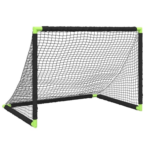 vidaXL Lasten taitettava jalkapallomaali musta 90x64x64 cm