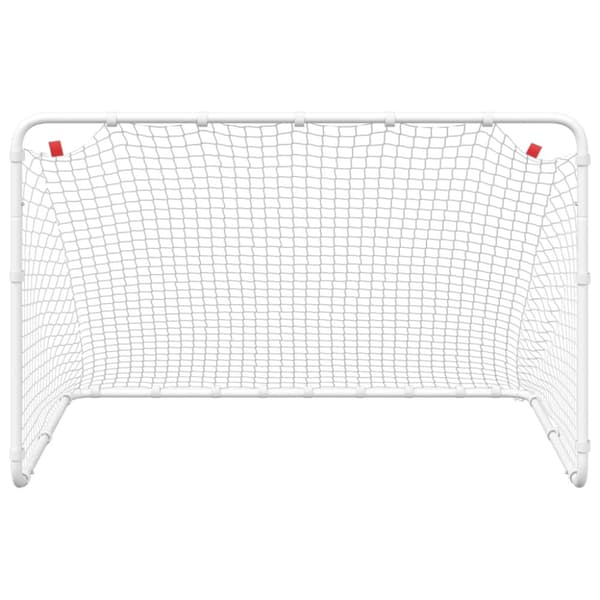 vidaXL fodboldmål 122x81x81 cm stål hvid -  Fodboldmål