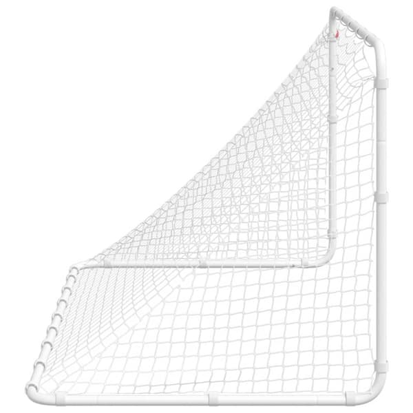 vidaXL fodboldmål 122x81x81 cm stål hvid -  Fodboldmål