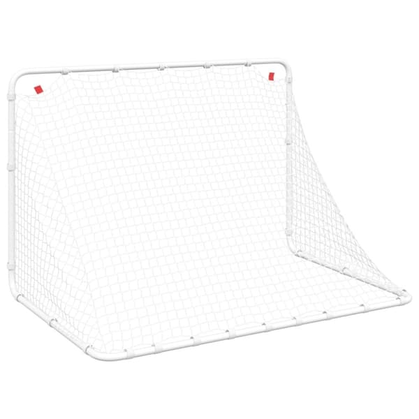 vidaXL fodboldmål 122x81x81 cm stål hvid -  Fodboldmål
