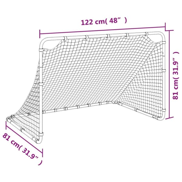 vidaXL fodboldmål 122x81x81 cm stål hvid -  Fodboldmål