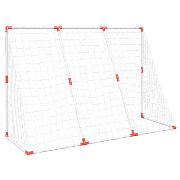 vidaXL Barnfotbollsmål med bollar 2-i-1 vit 184x64x124 cm