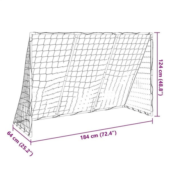 vidaXL Barnfotbollsmål med bollar 2-i-1 vit 184x64x124 cm
