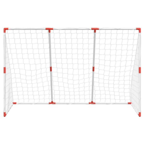 vidaXL fodboldmål til børn 184x64x124 cm med 2 bolde hvid