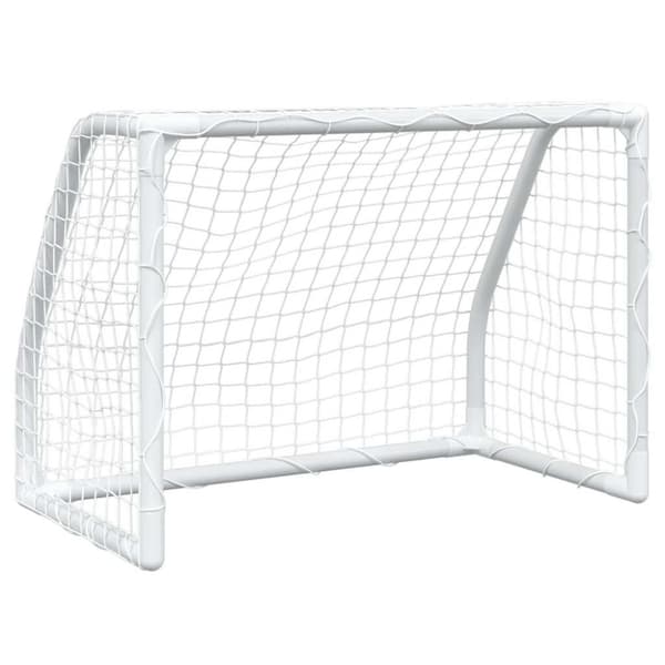 vidaXL Barnfotbollsmål 2 st med boll vit 64x35x48 cm metall