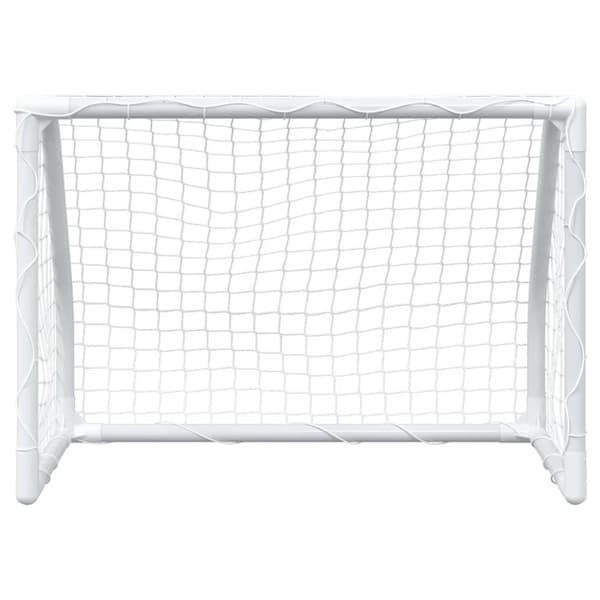 vidaXL Barnfotbollsmål 2 st med boll vit 64x35x48 cm metall