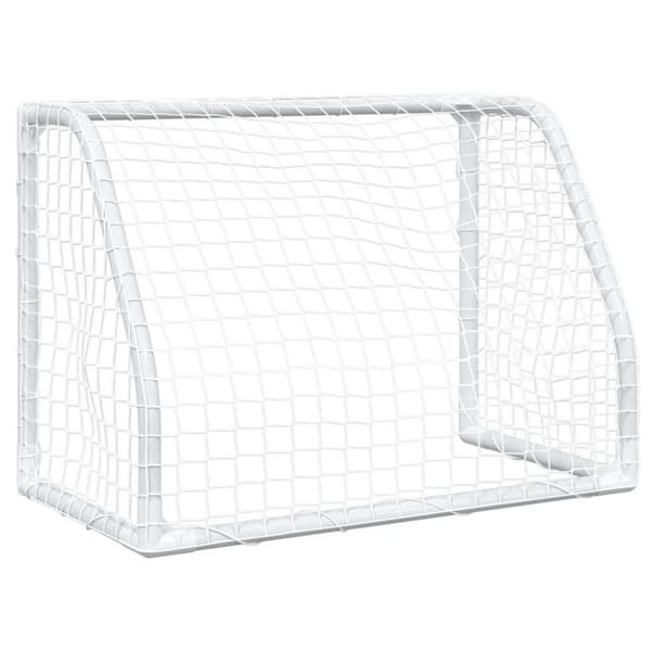 vidaXL Barnfotbollsmål 2 st med boll vit 64x35x48 cm metall