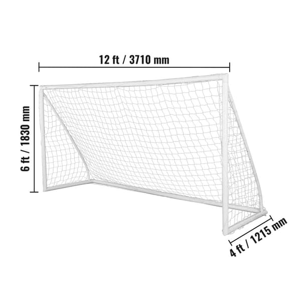 Transportabel fodboldmål, størrelse 12x6FT, vejrresistent., PVC 12x6FT