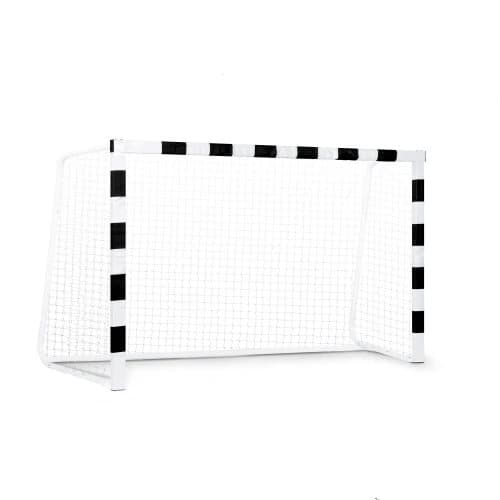 Fotbollsmål - 300x160cm - med nät och pluggar - randig