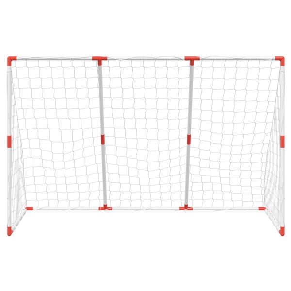 fodboldmål til børn 184x64x124 cm med 2 bolde hvid