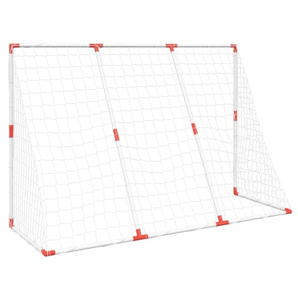 fodboldmål til børn 184x64x124 cm med 2 bolde hvid