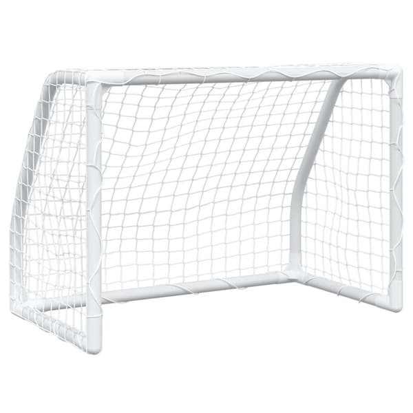 Lasten jalkapallomaali 2 kpl pallolla valk. 64x35x48 cm metalli