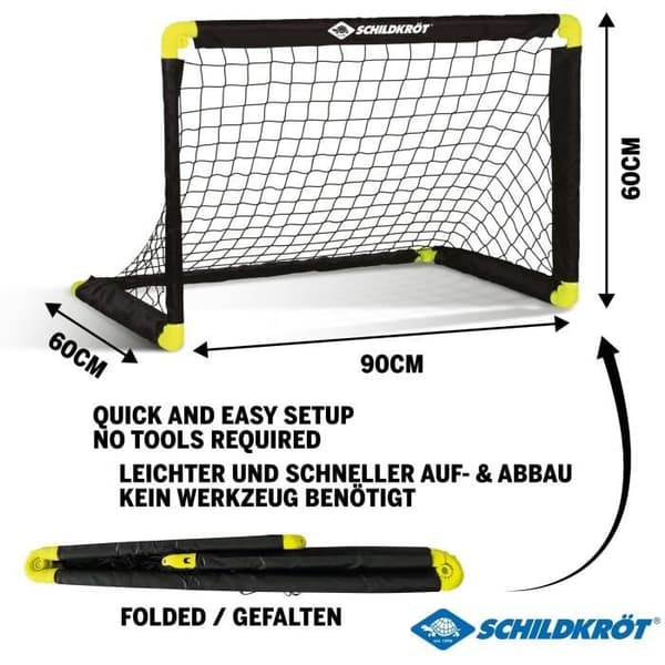 Fotbollsmål - Fällbart - SCHILDKRÖT - 90 x 60 x 60 cm
