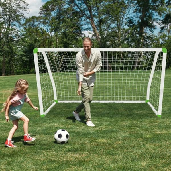 LARS360 PVC fotbollsmål, fotbollsrebounder, fotbollsmål för 5 spelare (2,45 x 1,55 m)
