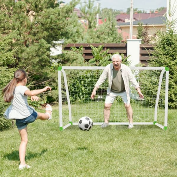 LARS360 PVC-fotbollsmål, fotbollsrebounder, 4-spelares fotbollsmål (1,8 m x 1,2 m)