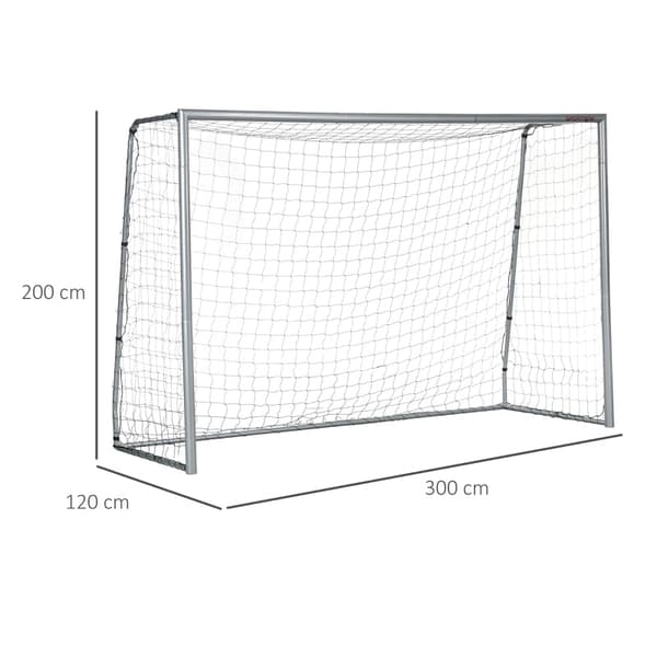 Rootzin kannettava jalkapallomaali - Jalkapalloverkko - Harjoitusmaali - Tukeva teräsrunko - Säänkestävä verkko - Helppo asennus - 300 cm x 120 cm x 2