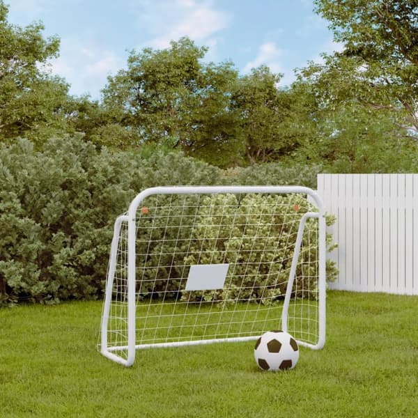 Fotbollsmål med nät vit 125x96x60 cm stål & polyester