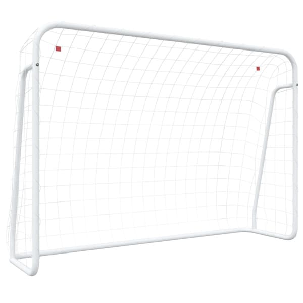 Fotbollsmål med nät vit 214x75x152 cm stål & polyester