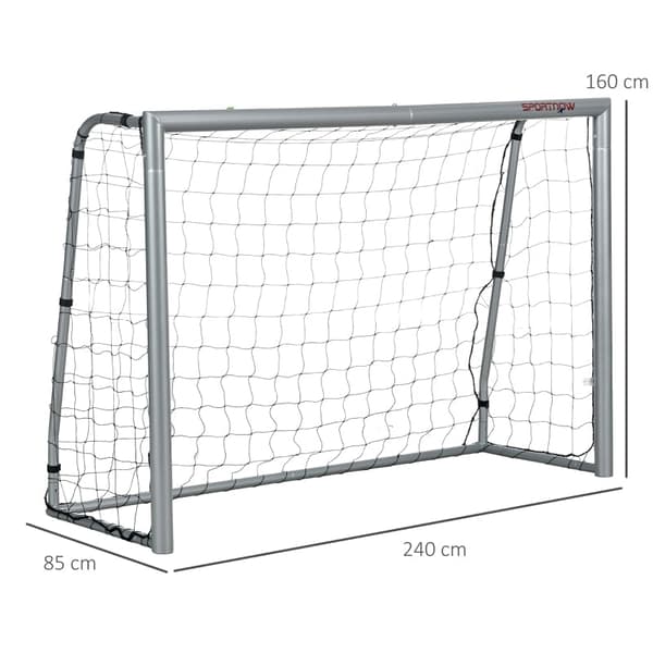 Rootz fodboldmålsæt - Bærbart fodboldnet - Vejrbestandigt fodboldnet - Robust stålramme - Nem montering - 240 cm x 85 cm x 160 cm