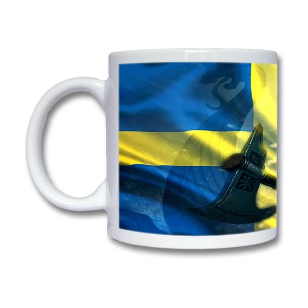 Krus Med Svensk Flagga och Viking