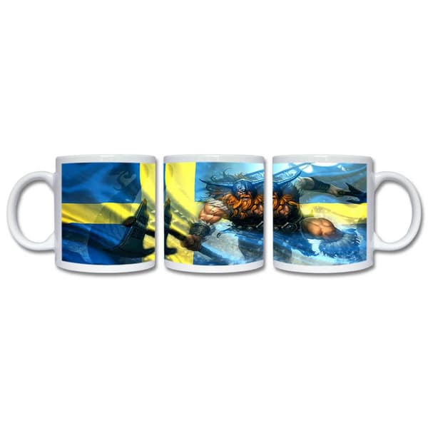 Krus Med Svensk Flagga och Viking