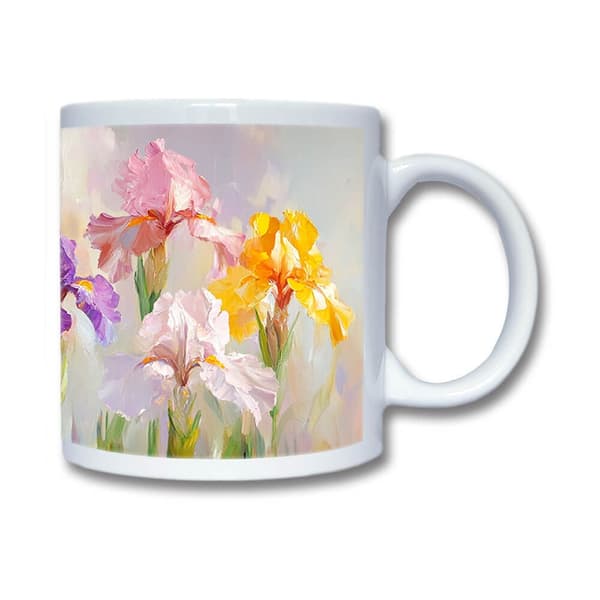Blomma Iris Målning Mugg