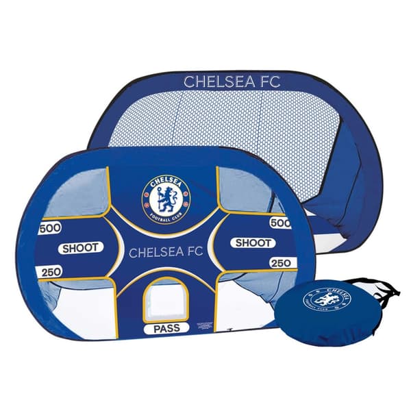 Chelsea FC 2 in 1 Pop Up Target Net Blue/White/Yellow One Size