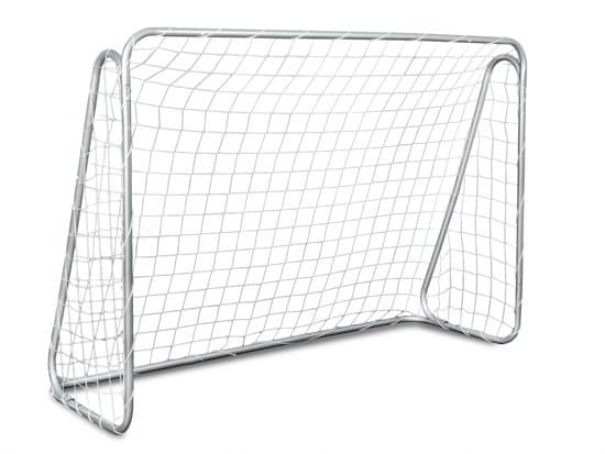 Professionelt udendørs fodboldmål med målnet, nem samling, holdbart stålstel & polyethylennet, 215x153x76 cm