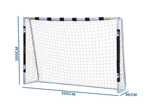 Børnestål Fodboldmål - 300x200x90cm, Nem Samling, Sikker Leg for 3+ År