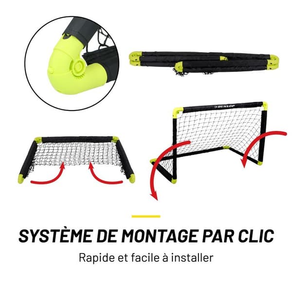 Fotbollsmål - Dunlop - Minimål - Fällbart - 90x59x61cm - För barn