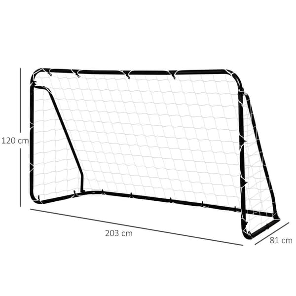 Rootz Fodboldmål - Fodboldnet - Sportsmål - Forbedrer færdigheder - 203 cm x 81 cm x 120 cm