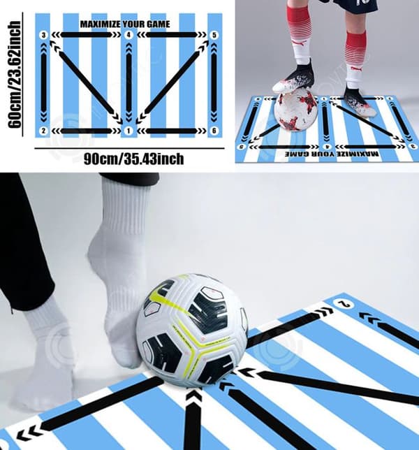 INN Fotbollsträningsmatta 60x90cm blå Bullerdämpande fotbollsmatta i silikon träningsmatta