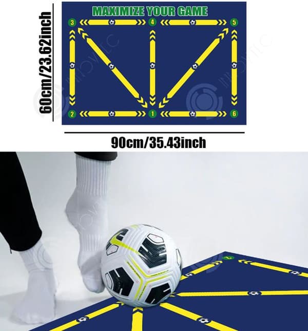 INN Fotbollsträningsmatta 60x90cm Bullerreducerande Fotbollsmatta Silikon Träningsmatta Blå