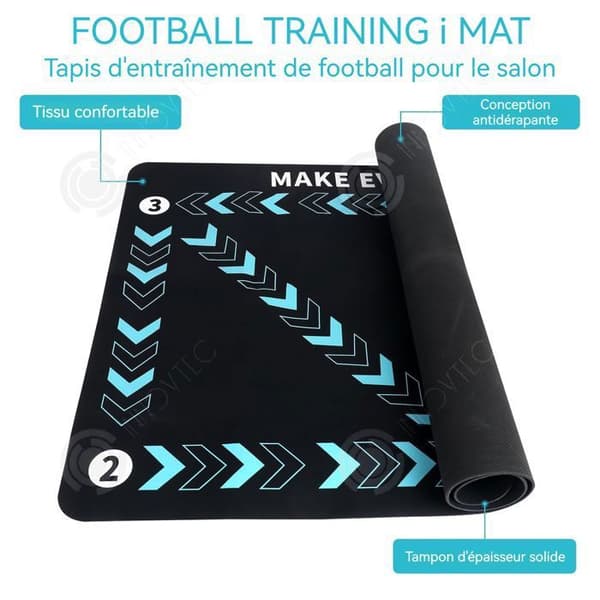INN Fotbollsträningsmatta 60x90cm Bullerreducerande Fotbollsmatta Silikon Träningsmatta Svart