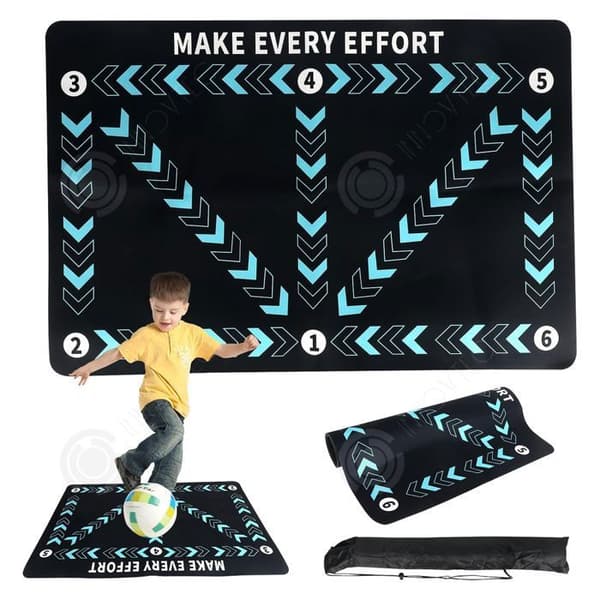 INN Fotbollsträningsmatta 60x90cm Bullerreducerande Fotbollsmatta Silikon Träningsmatta Svart