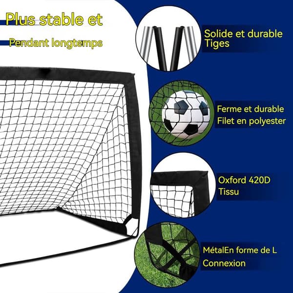 C Soccer Goal 6X4FT Blue Soccer Goal Net Fotboll Träning Nät Shooting Wall for Soccer Goals Shooting Wall