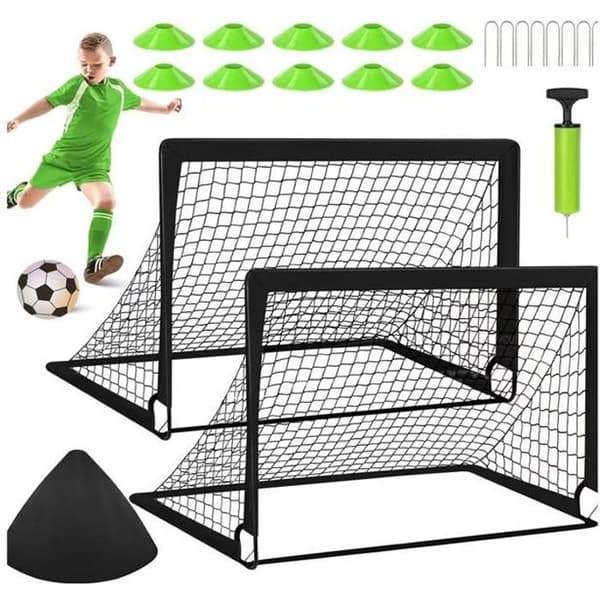 C Soccer Goal 6X4FT Blue Soccer Goal Net Fotboll Träning Nät Shooting Wall for Soccer Goals Shooting Wall